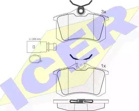 Icer 181387 - Kit de plaquettes de frein, frein à disque cwaw.fr