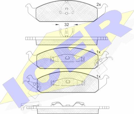 Icer 181339 - Kit de plaquettes de frein, frein à disque cwaw.fr