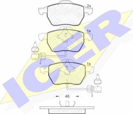 Icer 181331 - Kit de plaquettes de frein, frein à disque cwaw.fr