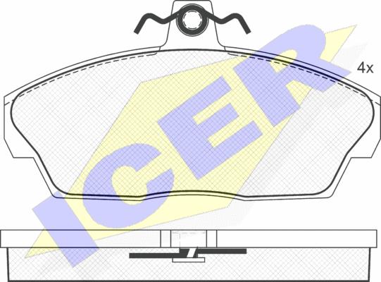 Icer 181332 - Kit de plaquettes de frein, frein à disque cwaw.fr