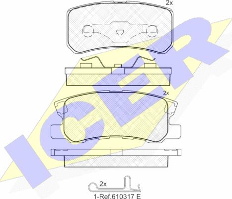 Icer 181375 - Kit de plaquettes de frein, frein à disque cwaw.fr