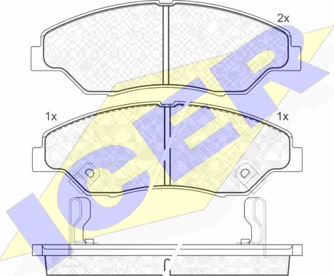 Icer 181370 - Kit de plaquettes de frein, frein à disque cwaw.fr