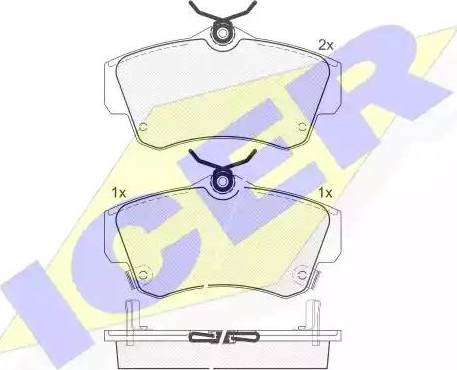 Icer 181378 - Kit de plaquettes de frein, frein à disque cwaw.fr