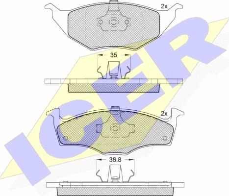 Icer 181373-400 - Kit de plaquettes de frein, frein à disque cwaw.fr