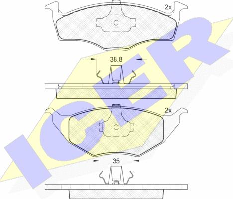 Icer 181373 - Kit de plaquettes de frein, frein à disque cwaw.fr