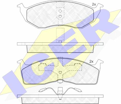 Icer 181377 - Kit de plaquettes de frein, frein à disque cwaw.fr