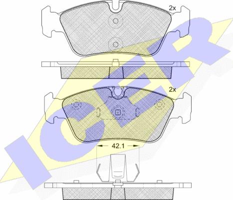 Icer 181295-396 - Kit de plaquettes de frein, frein à disque cwaw.fr