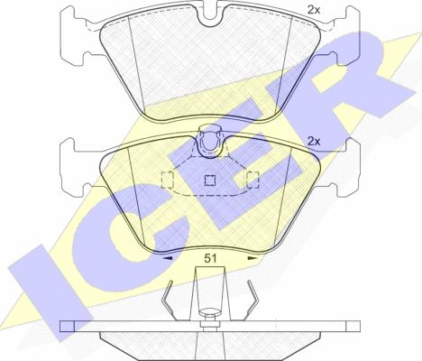 Icer 181296 - Kit de plaquettes de frein, frein à disque cwaw.fr