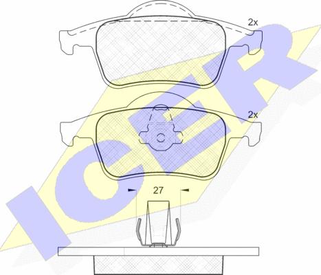 Icer 181298 - Kit de plaquettes de frein, frein à disque cwaw.fr