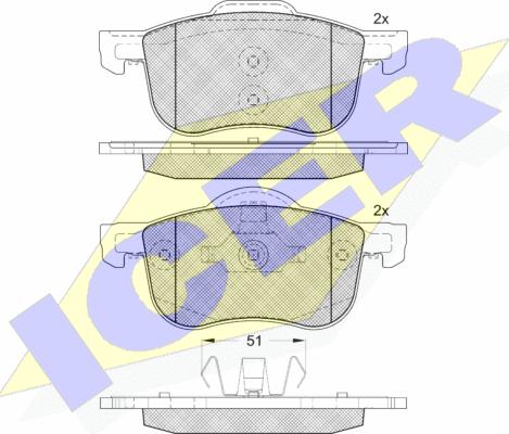 Icer 181297-203 - Kit de plaquettes de frein, frein à disque cwaw.fr