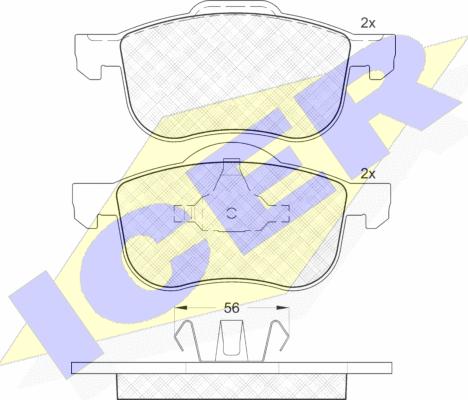 Icer 181297 - Kit de plaquettes de frein, frein à disque cwaw.fr