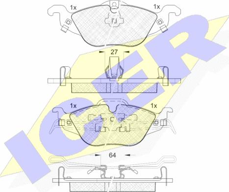 Icer 181249 - Kit de plaquettes de frein, frein à disque cwaw.fr