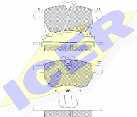 Icer 181248 - Kit de plaquettes de frein, frein à disque cwaw.fr