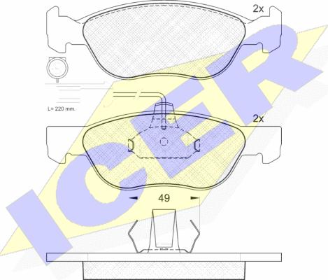 Icer 181243 - Kit de plaquettes de frein, frein à disque cwaw.fr