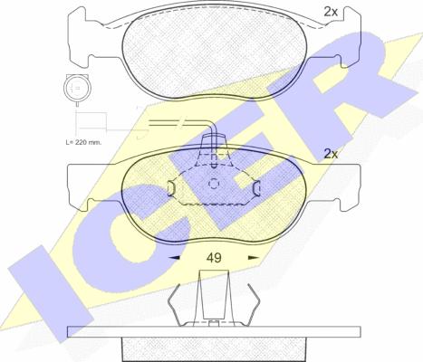 Icer 181242 - Kit de plaquettes de frein, frein à disque cwaw.fr