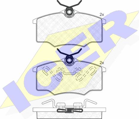 Icer 181250 - Kit de plaquettes de frein, frein à disque cwaw.fr