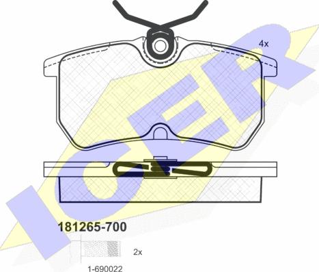 Icer 181265-700 - Kit de plaquettes de frein, frein à disque cwaw.fr