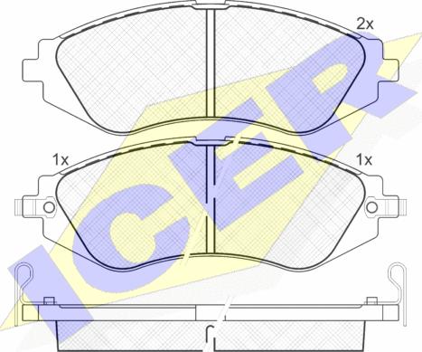 Icer 181263 - Kit de plaquettes de frein, frein à disque cwaw.fr