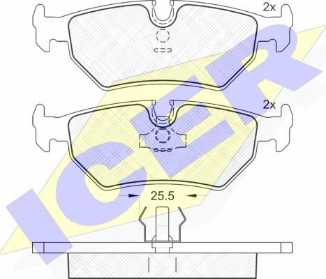 Icer 181214 - Kit de plaquettes de frein, frein à disque cwaw.fr