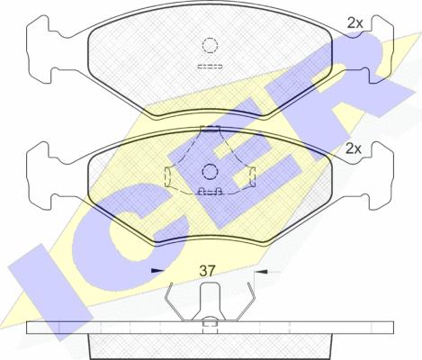 Icer 181215 - Kit de plaquettes de frein, frein à disque cwaw.fr