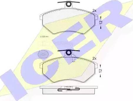 Icer 181216 - Kit de plaquettes de frein, frein à disque cwaw.fr