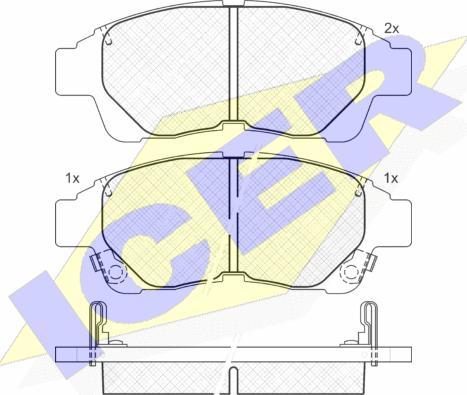 Icer 181210 - Kit de plaquettes de frein, frein à disque cwaw.fr