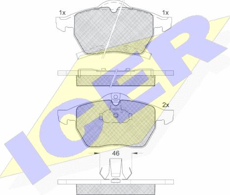 Icer 181218 - Kit de plaquettes de frein, frein à disque cwaw.fr