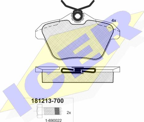 Icer 181213-700 - Kit de plaquettes de frein, frein à disque cwaw.fr