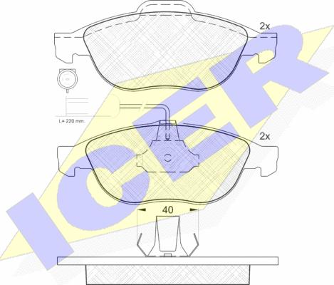 Icer 181212 - Kit de plaquettes de frein, frein à disque cwaw.fr