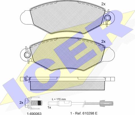 Icer 181217-203 - Kit de plaquettes de frein, frein à disque cwaw.fr