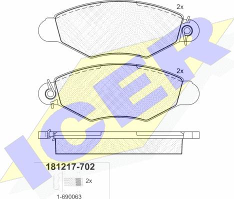 Icer 181217-702 - Kit de plaquettes de frein, frein à disque cwaw.fr