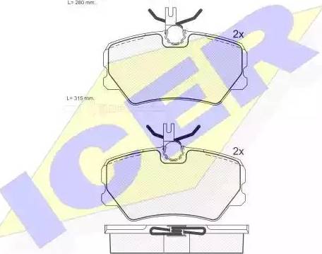 Icer 181285 - Kit de plaquettes de frein, frein à disque cwaw.fr