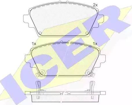 Icer 181286 - Kit de plaquettes de frein, frein à disque cwaw.fr