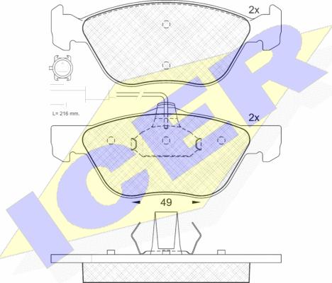 Icer 181283 - Kit de plaquettes de frein, frein à disque cwaw.fr