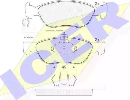 Icer 181282 - Kit de plaquettes de frein, frein à disque cwaw.fr