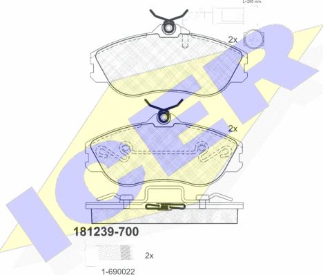 Icer 181239-700 - Kit de plaquettes de frein, frein à disque cwaw.fr