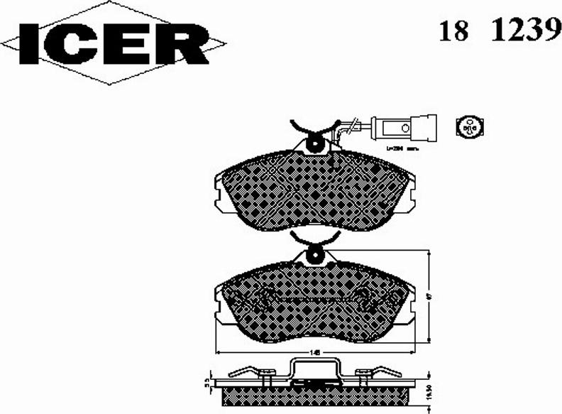 Icer 181239 - Kit de plaquettes de frein, frein à disque cwaw.fr