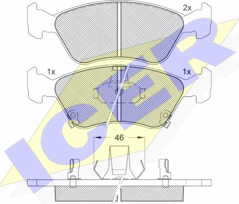 Icer 181235 - Kit de plaquettes de frein, frein à disque cwaw.fr