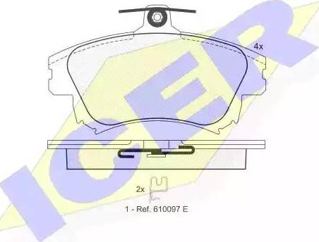 Icer 181236 - Kit de plaquettes de frein, frein à disque cwaw.fr