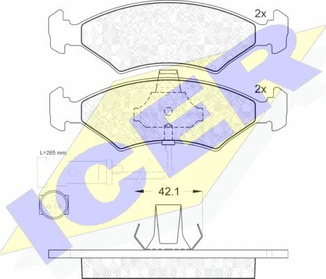 Icer 181230 - Kit de plaquettes de frein, frein à disque cwaw.fr