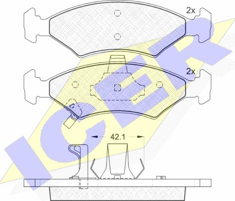 Icer 181231 - Kit de plaquettes de frein, frein à disque cwaw.fr