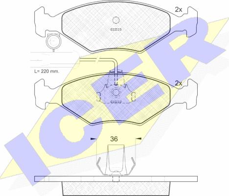 Icer 181226 - Kit de plaquettes de frein, frein à disque cwaw.fr