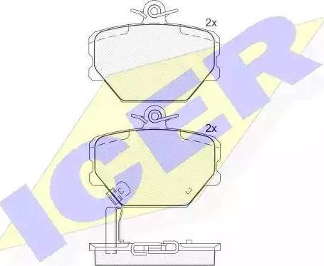 Icer 181274 - Kit de plaquettes de frein, frein à disque cwaw.fr