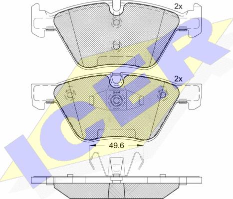 Icer 181795 - Kit de plaquettes de frein, frein à disque cwaw.fr