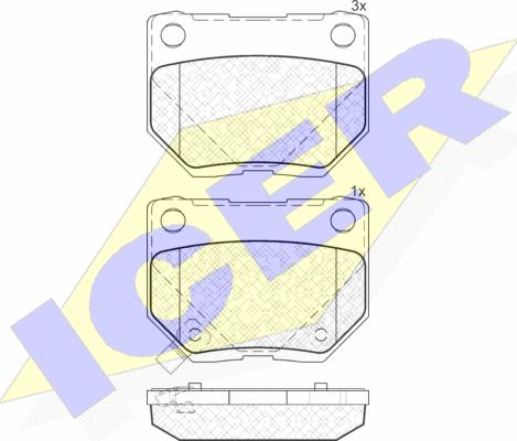 Icer 181749 - Kit de plaquettes de frein, frein à disque cwaw.fr