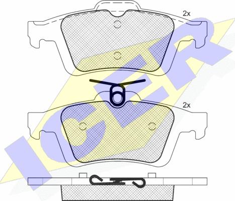 Icer 181744-396 - Kit de plaquettes de frein, frein à disque cwaw.fr