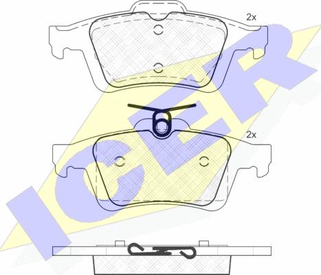 Icer 181744 - Kit de plaquettes de frein, frein à disque cwaw.fr