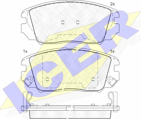 Icer 181745 - Kit de plaquettes de frein, frein à disque cwaw.fr