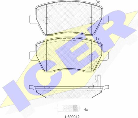 Icer 181748 - Kit de plaquettes de frein, frein à disque cwaw.fr