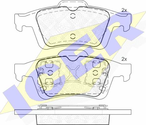 Icer 181743 - Kit de plaquettes de frein, frein à disque cwaw.fr